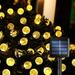 6.5m solar light string 30 LED bulb balls holiday lights outdoor camping garden decorative lights - Warm light