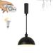 FSLiving Smart Group Control with Stepless Dimming J-Type Track Lighting Pendant Restaurant Retractable Lift Retro Black Light Dome Shape Juno Track Mounted for Kitchen Island 5 ft - 1 Pack