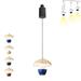 FSLiving Track Light Pendants 8W Adjustable Levitate J-Type Retractable Track Pendant Light LED Pendants Indoor Island Light Adjustable Length Natural Light 4000K for Kitchen Blue - 1 Pack