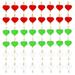 TOYMYTOY 150pcs 3cm Decorative Paper Clips Colorful Wooden Craft Clamp Love Shaped Photo Holder for Home Party (Red Green and White)