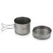 Lixada Lixada Ultralight Titanium Cookset Camping Cookware Set 900ml Pot and 350ml Fry Pan with Folding Handles