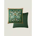 William Morris At Home Velvet Peacock & Bird Cushion - Saffron Mix, Saffron Mix