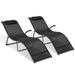 Crestlive Products Set of 2 Outdoor Lounge Chairs Pool Folding Reclining Chaise Black