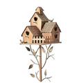 mveomtd House Bird Nest Courtyard Decoration Outdoor Bird House Garden Decoration Squirrel Baffle for 4x4 Post Copper Roosting Pockets for Birds