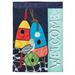 Welcome Seagull Paddle Blue 23 x 7 Large Polyester Outdoor Hanging Garden Flag