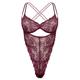 Women's Red Rush Ouvert Bodysuit Velvet XXL Monique Morin Lingerie