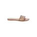 Universal Thread Sandals: Slip On Stacked Heel Casual Tan Print Shoes - Women's Size 9 - Open Toe