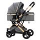 Baby Stroller for Infant and Toddler, Lightweight Baby Pram Stroller for Newborn, Baby Pushchair High Landscape Baby Carriage Two-Way Pram Trolley Ideal for 0-36 Months (Color : Grey A)