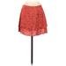Free People Casual Skirt: Orange Print Bottoms - Women's Size X-Small