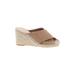 Banana Republic Wedges: Tan Solid Shoes - Women's Size 9 - Open Toe