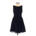 Speechless Cocktail Dress - A-Line: Blue Print Dresses - Women's Size 1