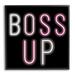 Stupell Industries Boss Up Modern Phrase Framed On Wood Graphic Art Wood in Black/Brown | 12 H x 12 W x 1.5 D in | Wayfair ax-289_fr_12x12