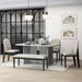 Latitude Run® Bunkerhill 6 - Piece Dining Set, Faux Marble Table & Chairs & Bench Wood/Upholstered in Brown | 29.7 H x 36 W x 60 D in | Wayfair