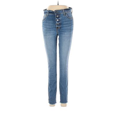 Kut from the Kloth Jeggings - Mid/Reg Rise Skinny Leg Boyfriend: Blue Bottoms - Women's Size 2 - Sandwash