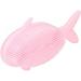 Baby Bath Brush Silicone Baby Massage Brush Soft Shampoo Scrubber for Dry Skin Cradle Cap Whale Shape(Pink)