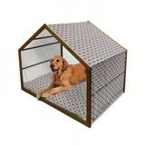 Hip Hop Pet House Night Club Dj Equipments as Turntables Mixer and Speakers Pattern in Pastel Colors Outdoor & Indoor Portable Dog Kennel with Pillow and Cover 5 Sizes Multicolor by Ambesonne