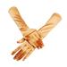 XMMSWDLA Long Satin Opera Glove For Women Formal Elbow Length Glove For Bridal Evening Dance/Tea Party/Church/Wedding Bike Gloves Orange