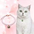 opvise Cat Necklace Eye-catching Attractive Exquisite Elegant Flower Pendant Pet Cat Fake Pearl Necklace Red