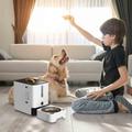 TUTUnaumb Pet Food Feeder Dogs Cats Food Dispenser Automatic Dog Cat Gravity Food and Water Dispenser Set Storage Box Food Storage for Small Large Pets Puppy Kitten Rabbit Pet Accessories-Coffee