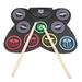 Weloille Electronic Drum Set Folding Silicone Hand Roll Electronic Drum Roll Up Drum Practice Pad Kit Drum Pedals Drum Sticks Great Holiday Birthday Gift for Kids