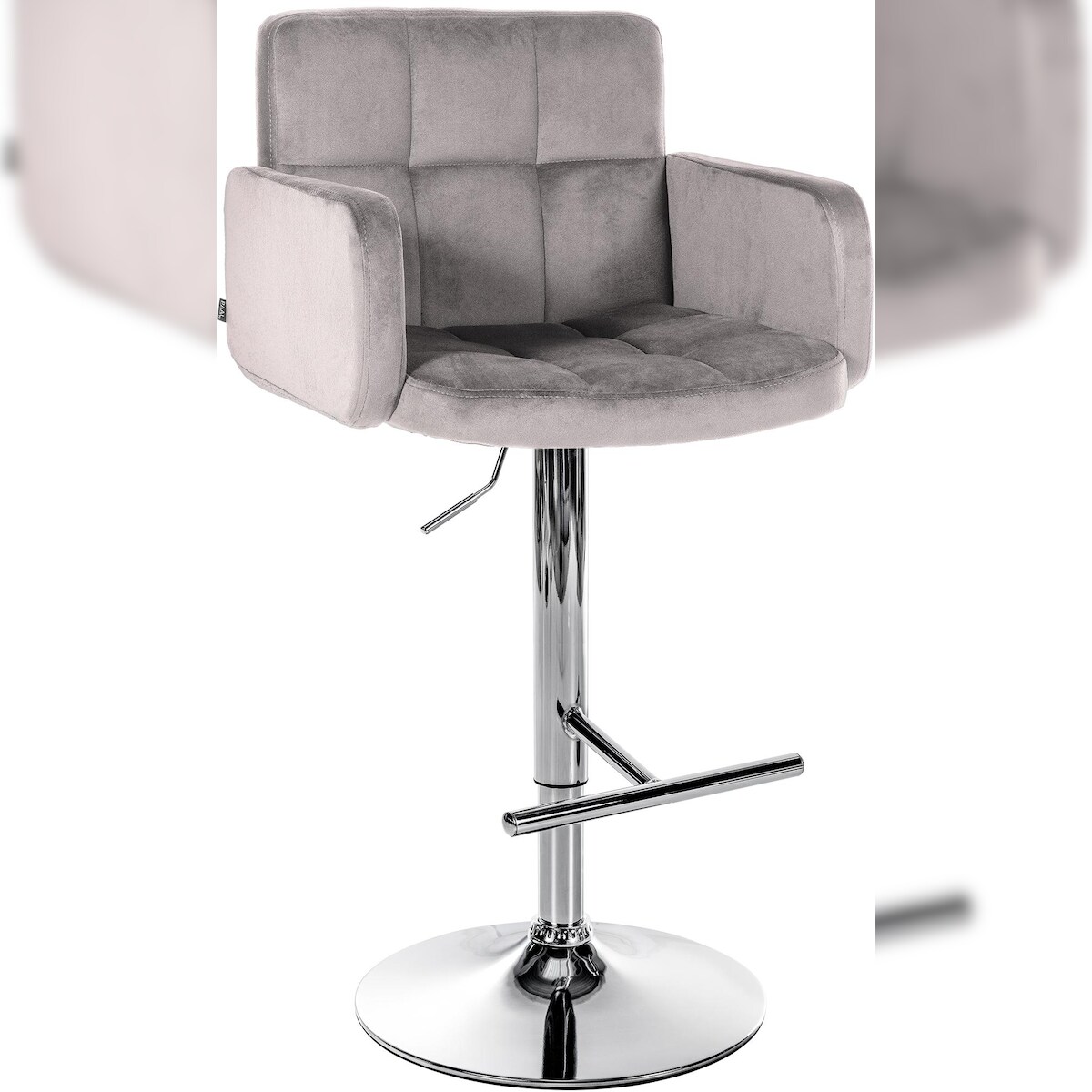 CLP Barhocker Los Angeles Samt grau/chrom Image