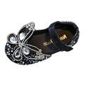 Toddler Shoes Summer Children Dance Shoes Girls Dress Performance Princess Shoes Rhinestone Pearl Sequin Bow Hook Loop ( Color: Black Size: 22 )