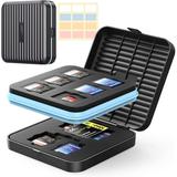 ORICO SD Card Holder 18 Slots SD Card Storage for 6 TF Card + 10 SD Card + 2 CF Card Water-Resistant Anti-Shock Dust-Proof Memory Card Case with Labels