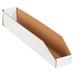 YhbSmt Corrugated Cardboard Storage Bins 4 x 24 x 4 1/2 White Pack of 50 for Warehouse Garage and Home Organization