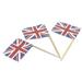 100pcs United Kingdom Flag British Toothpick Flags Union Jack Hand Flags with Sticks British Union Jack UK Mini Flag Great Britain Flags for Royal Celebration Flag Sporting Events