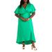 Plus Size Women's Kimono Sleeve Maxi Dress by ELOQUII in Bright Green (Size 16)