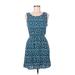 Sweet Rain Casual Dress - Mini Scoop Neck Sleeveless: Blue Animal Print Dresses - Women's Size Medium - Animal Print Wash