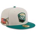 Men's New Era Stone/Green York Jets 2023 Salute To Service 59FIFTY Fitted Hat