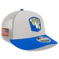 Men's New Era Stone/Royal Los Angeles Rams 2023 Salute To Service Low Profile 9FIFTY Snapback Hat