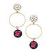 Women's CANVAS Style Ole Miss Rebels Pearl Cluster Enamel Hoop Earrings