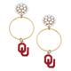 Women's CANVAS Style Oklahoma Sooners Pearl Cluster Enamel Hoop Earrings