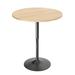 Ebern Designs Round Pub Dining Table Height Adjustable w/ Wooden Tabletop Home Bar Wood/Metal in Brown | 36 H x 31.5 W x 31.5 D in | Wayfair