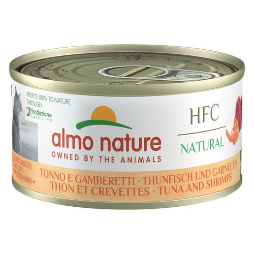 Sparpaket Almo Nature 24 x 70 g - HFC Natural Thunfisch und Garnelen