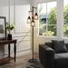 Latitude Run® Rhyannon 70" Tree Floor Lamp w/ Dimming Rotary Switch Metal in Black | 70 H x 15.75 W x 15.75 D in | Wayfair