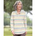 Appleseeds Women's Everyday Knit Stripe Henley - Multi - XL - Misses