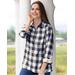 Appleseeds Women's Buffalo Check Tunic - Blue - XL - Misses