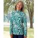 Appleseeds Women's Essential Cotton Poinsettia-Print Mockneck - Multi - PM - Petite