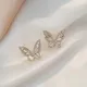 Boucles d'Oreilles Papillon Strass Clous Hauts Bijoux Élégants et Légers pour Proms