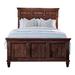 Dan Wood King Size Bed with Crown Molded Details, Panel Headboard, Brown