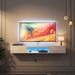 65" Wall Mounted Floating TV Shelf with 16 Color LED Light, Floating TV Stand Wall Mounted with Storage, White