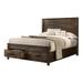 Frio California King Storage Bed, 2 Drawers, Low Platform, Rustic Brown