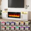 Bossin 70" Fireplace TV Stand with 36" Electric Fireplace, TV Stand for TVs Up to 80", 16 Colors LED Lights/Entertainment Center