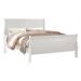 Nin California King Sleigh Bed, Minimalist Design Headboard, Classic White