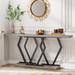 70.9 Inch Extra Long Modern Sofa Console Table with Faux Marble Tabletop Base Gold Frame for Living Room Entryway Hallway