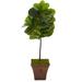 51" Fiddle Leaf Artificial Tree in Brown Planter (Real Touch)