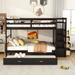 Full Over Full Bunk Bed with Staircase and Twin Size Trundle